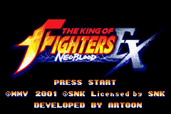 King of Fighters EX Neo Blood title screen for GameBoy Advance